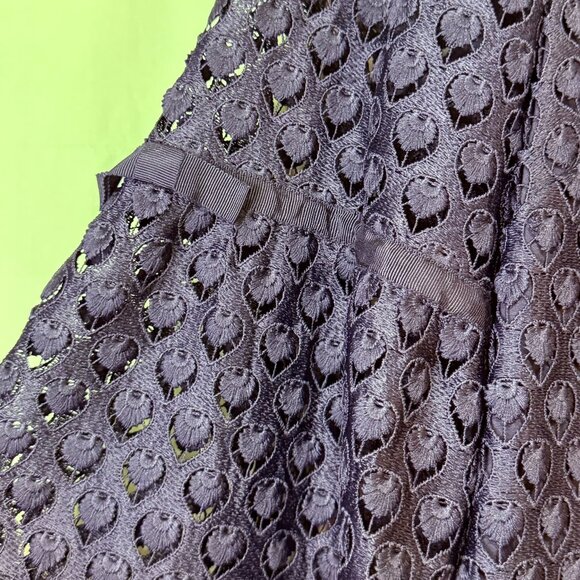 RSVP by Talbots Black Lace Eyelet Bell Sleeve Top 2X | Dressy Romantic Textured - Picture 2 of 4